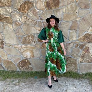 Silk sleeve top and skirt